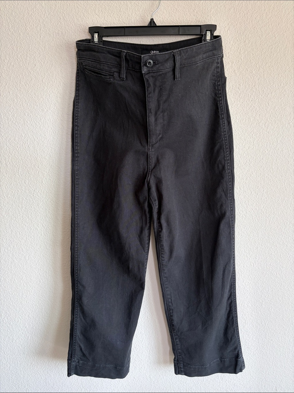 Quince Organic Cotton Twill Wide-Leg Crop Pants